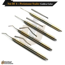 4Pcs Dental Periotome Scaler PDL Perio Ligament Atraumatic Tooth Extraction Tool