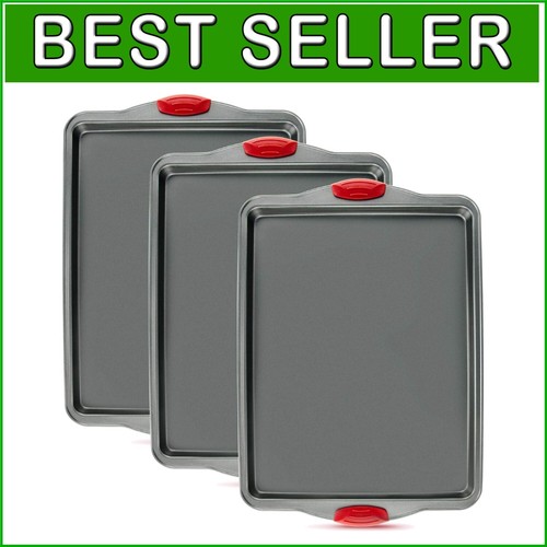 Gourmet Nonstick Cookie Sheet Set - Carbon Steel Baking Pans, Dishwasher Safe