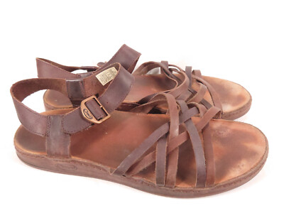 Chaco Women's Jave Brown Sandals Leather Straps Size 11 Buckle Strappy 