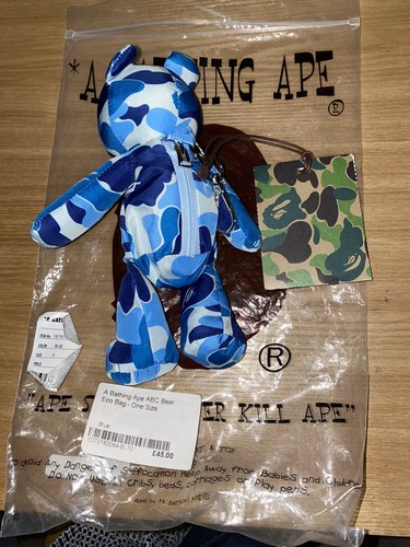 BAPE by A Bathing Ape ABC Camo Bear Eco Bag "Blue Camouflage" Packable Tote bag - Picture 2 of 2