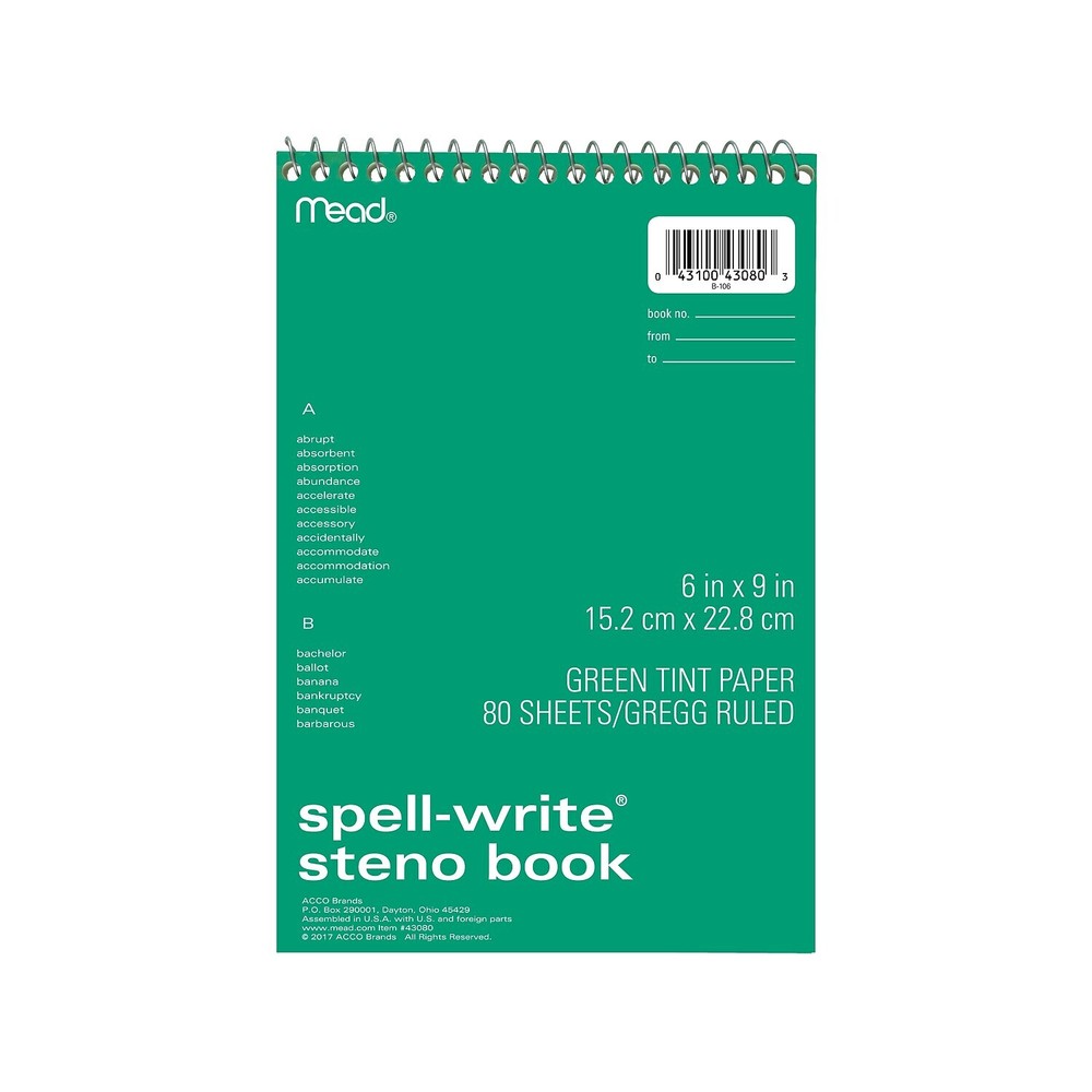 Mead Spell-Write Steno Pad 6