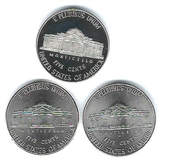 Níquel Jefferson 2009-S prueba San Francisco con Filadelfia y Denver (3 monedas) Foto 2 de 2