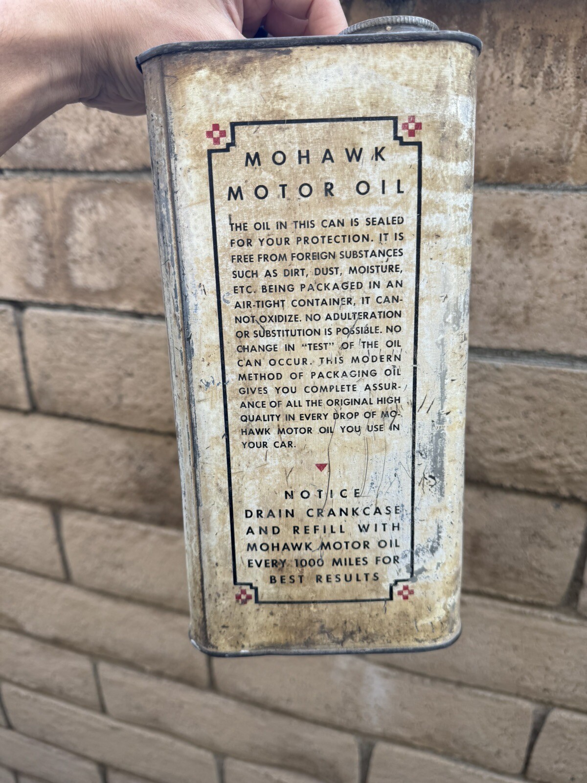 Mohawk Motor Oil Can Rare 2 Gallon Oil Can Rare Indian Graphic Mohawk
