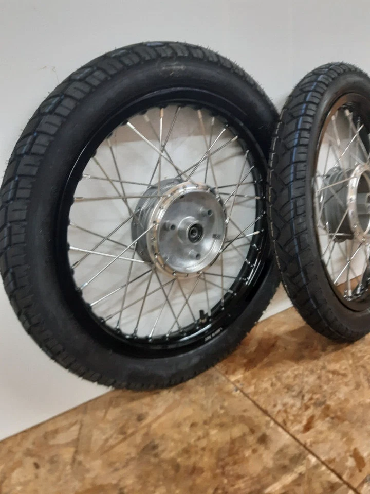 Simson 2 x Rad Räder Alu schwarz S51 S50 KR51 Schwalbe Star Kompletträder Satz - Bild 3 von 4