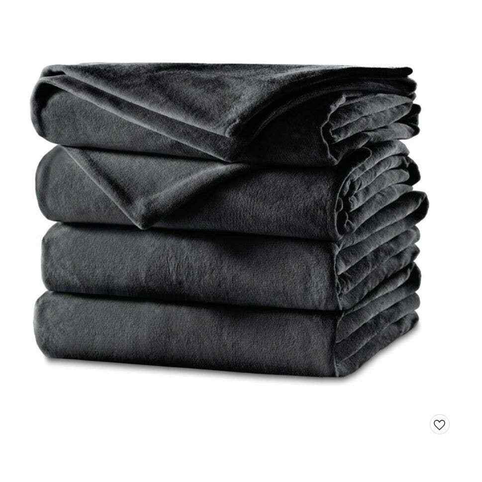 Sunbeam Velvet Heated Blanket with Dial Controller Color Slate | eBay
