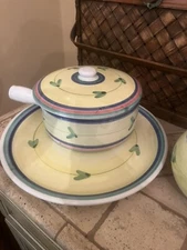 Caleca Ceramiche Pottery Casserole w/Lid and Spout Lg Platter &Pitcher Italy