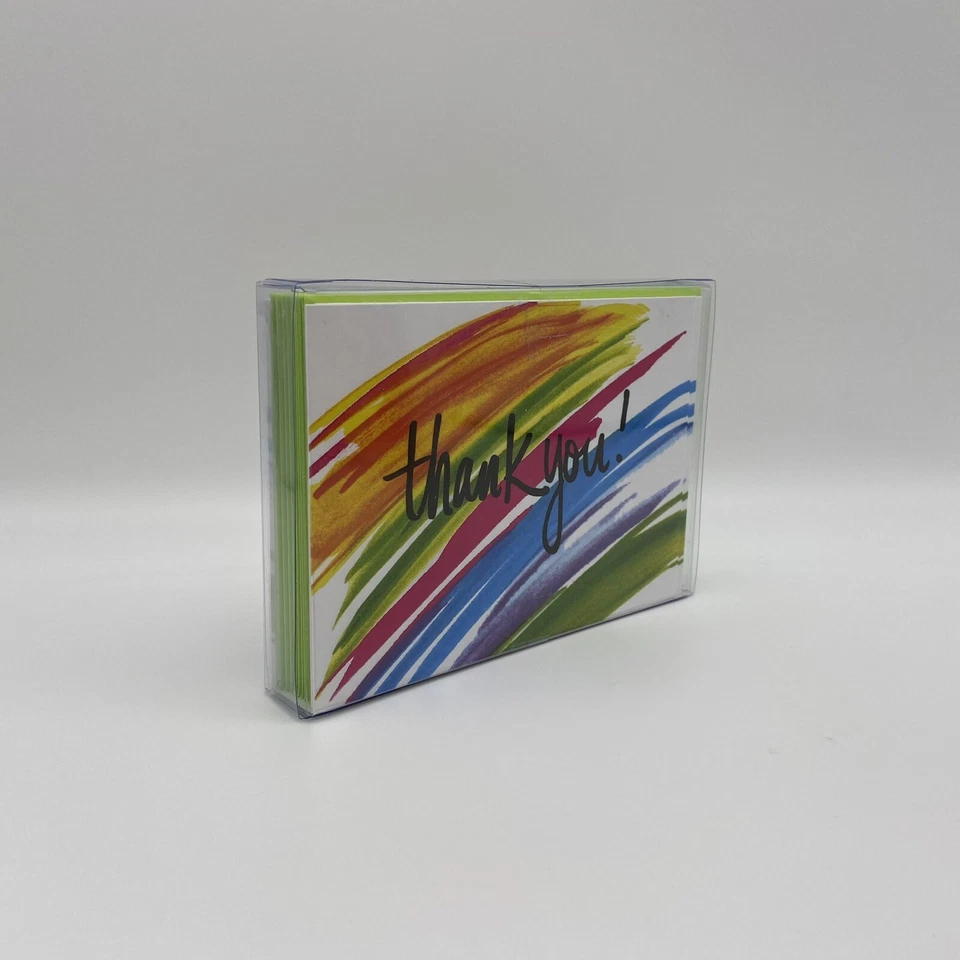 Thank You Cards USA Recycled Paper Set of 10 blank interior rainbow - JuLu brand - Image 3 of 4