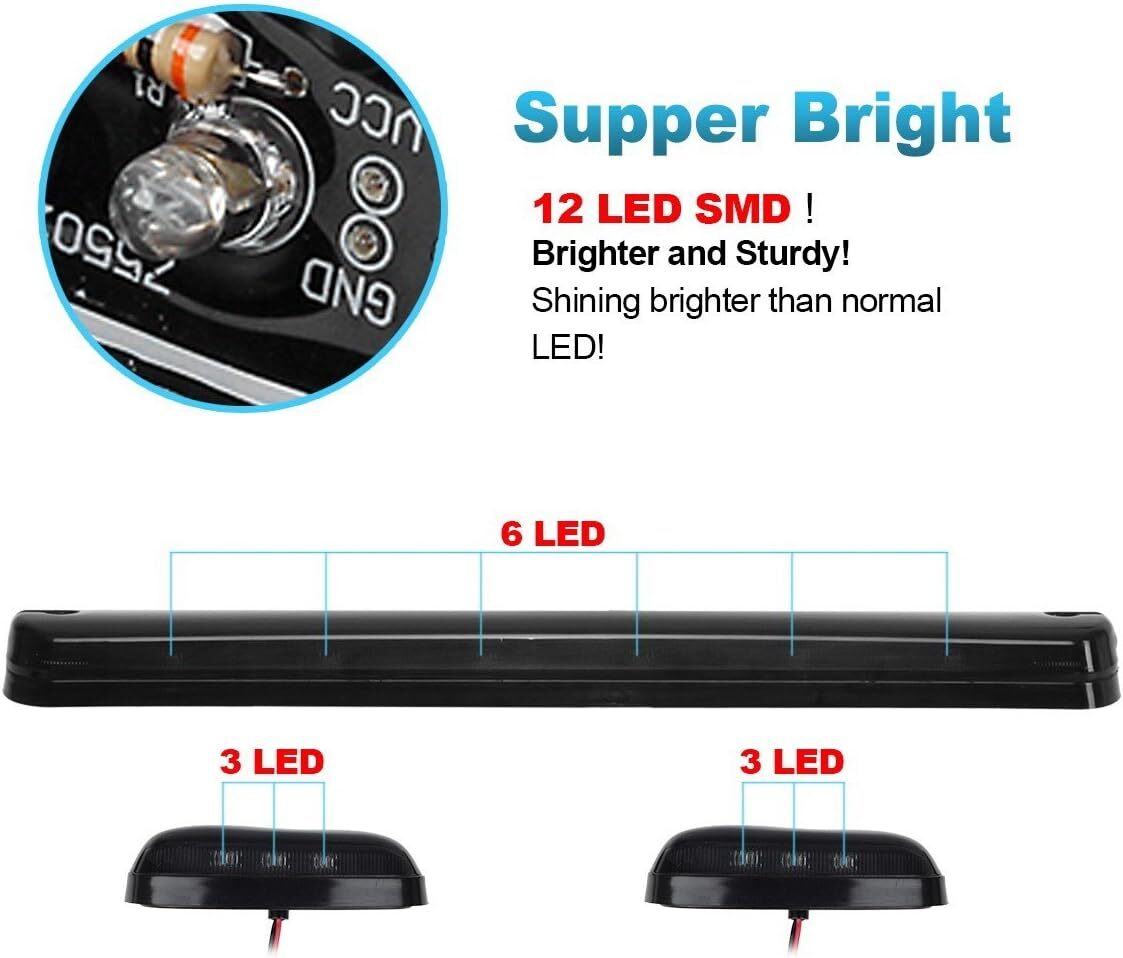5x Amber LED Roof Top Running Cab Marker Light For Chevy Silverado 1500