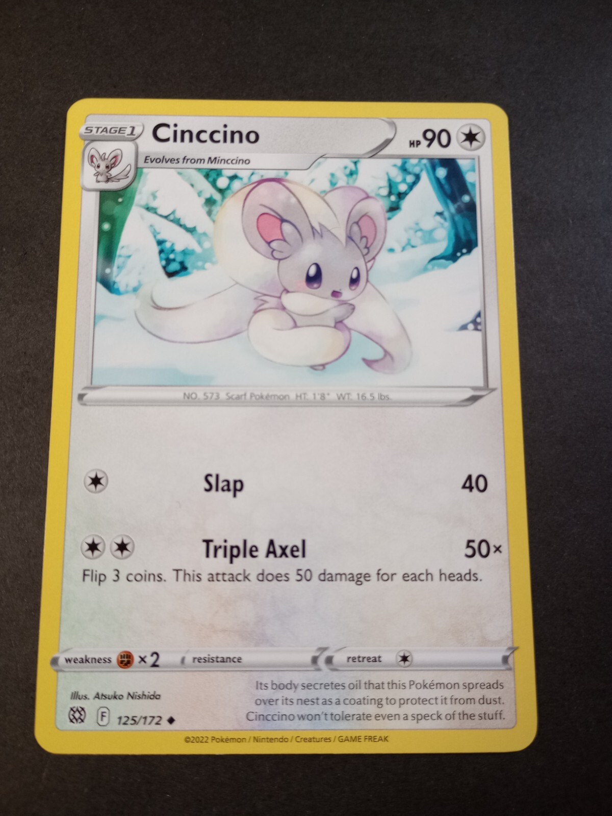 Pokemon Brilliant Stars Cinccino Uncommon Card 125/172 NM