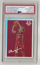 2023 bowman chrome university 1st signed anthony black auto PSA/DNA 10 GEM MT