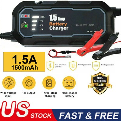 1500mAh Automatic Smart Battery Charger 12V Portable Car Auto Trickle Maintainer