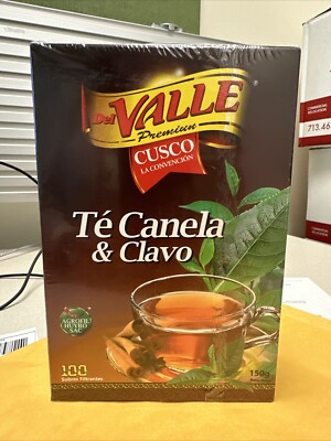 Del Valle Peru Cinnamon & Cloves Digestive Tea / Te de/Canela/y/Clavo 100 Bags