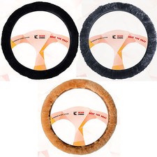 Genuine Sheepskin Steering Wheel Cover 12 Inch Wool Pile Warm In Winter