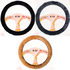 Genuine sheepskin steering wheel cover 1/2 inch wool pile WARM in Winter