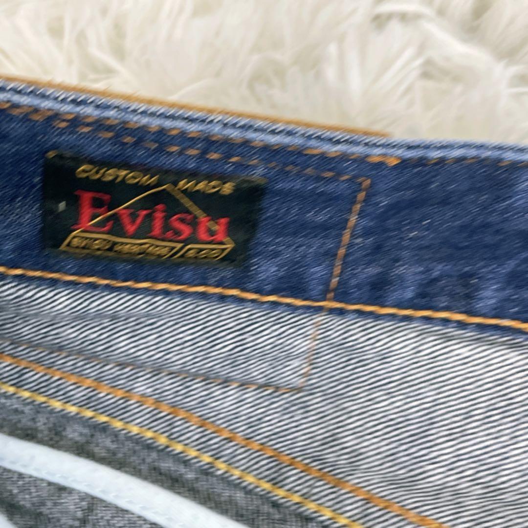 EVISU Denim Jeans Pants Cotton Indigo Blue Lot.2027 No.2 EVISU Denim Jeans Pants Cotton Indigo Blue Lot.2027 No.2