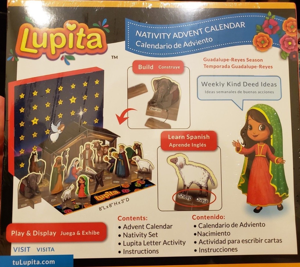 Advent Calendar Nativity Set Bilingual Lupita (Calendario de Adviento  Lupita) | eBay
