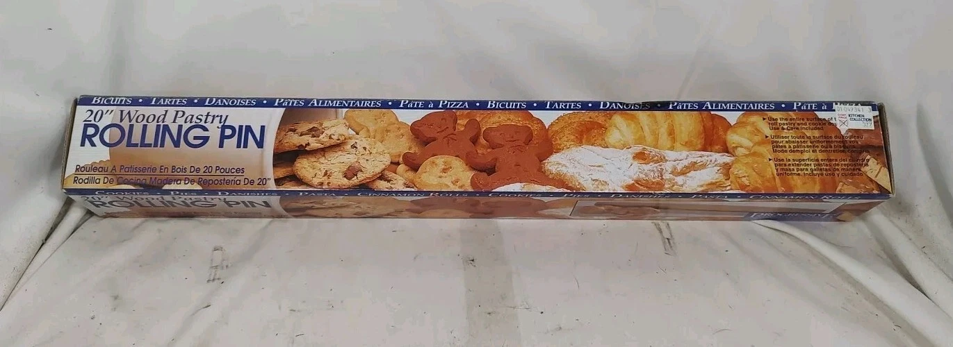 Classic French Wooden Rolling Pin 20" for Pastry, Dough, Pizza & Fondant