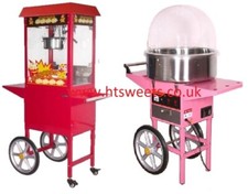 Popcorn Maker Machine & Cotton Candy Floss with cover Making Machine Carts