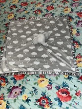 Parents Choice Gray White Clouds Elephant Baby Blanket Plush Oversized Lovey LRG