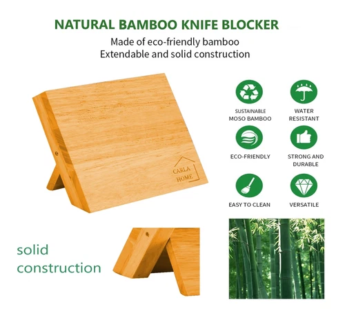 Natural Bamboo Magnetic Knife Block Holder with Strong Magnets for Home Kitch... - Picture 6 of 8