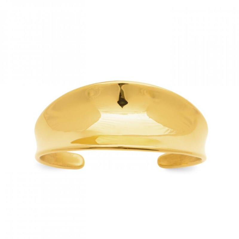 Bracelet jonc large doré pour femme en acier 316L résistant taille 66 mm