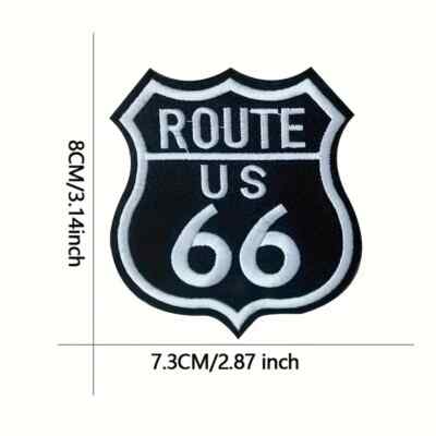 Route 66 iron on patch applique 3 x 3 inch FREE SHIPPING