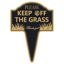 Stay off Grass Signs for Yard Heavy-Duty Aluminum Double Sided Stake 13.58 9.65"