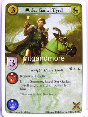 A Game of Thrones LCG - 1x Ser Garlan Tyrell  #022 - Fire and Ice