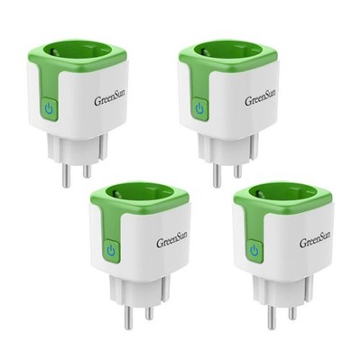 GreenSun 16A WLAN Steckdose Strommessung Fernzugriff mit Alexa Google Home 1-4er
