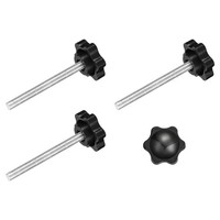 4 Spannschraubenknopf, M5 X 50Mm Sechskant-Sternknopf Kunststoffgriffe, 32Mm Dm.