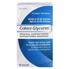 Colace Glycerin Suppositories - Adult - 12 Suppositories