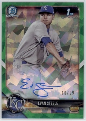2018 Evan Steele Bowman Chrome Green Atomic Refractor Auto /99 #BCPA-ES (D100)