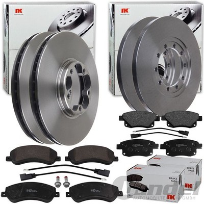 NK BREMSSCHEIBEN+BELÄGE VORNE+HINTEN passend für FORD TRANSIT 2006-2014