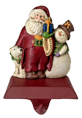 Midwest Cannon Cast Iron Christmas Stocking Holder Santa Dog Snowman