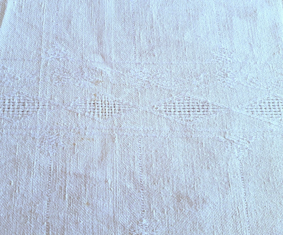 Nappe début XXe en coton damassé   - 220 cm x 160 cm - Photo 3/4