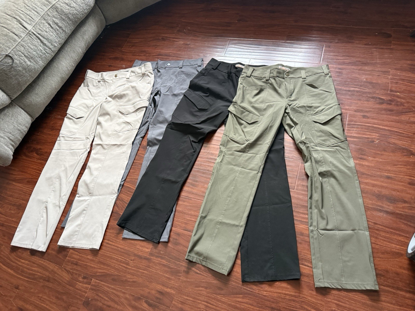 4 Pans 5.11 Tactical  For Women Tan, Gray, Black, And Green Size 12, 44/42