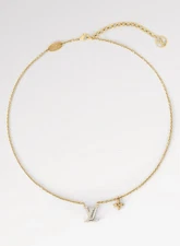 Auth LOUIS VUITTON Iconic Crystal LV Pendant Necklace