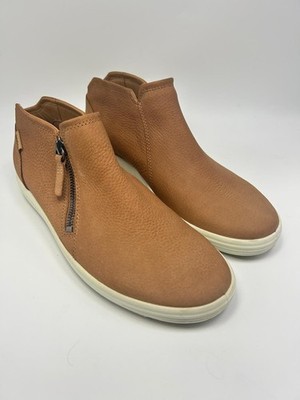 ECCO Soft 7 Tred Zip Up Botties Brown Leather Women`s Size 10-10.5 Comfort