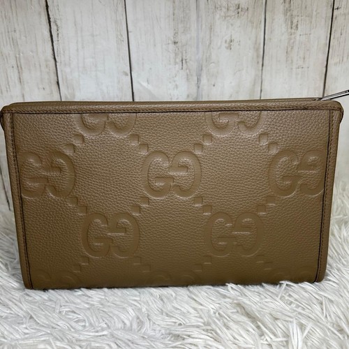 GUCCI Jumbo GG clutch bag second bag leather Shima large logo - Picture 8 of 20