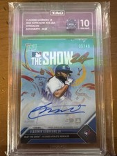 2023 TOPPS NOW VLADIMIR GUERRERO JR. OFFSEASON THE SHOW 24 AUTO BLUE /49 TAG 10
