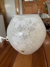 Ikea KNUBBIG Aus Glas Tischlampe Tischleuchte Kugel Glas,Ø18x20H, Weiß Handmade