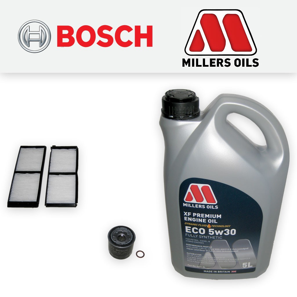 SERVICE KIT for MAZDA 2 (DE) 1.3 OIL CABIN FILTERS +5L 5w30 ECO OIL (2007-2015)