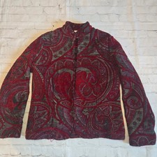 Coldwater Creek vintage Paisley Tapestry Open Front Jacket Sm Whimsigoth BoHo
