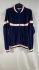 Vintage 80s Christian Dior Monsieur Men's Navy Velour Zip Track Jacket Sz L — photo 1