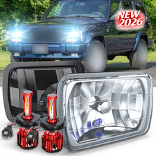Bright 7X6 5X7 LED Headlight Hi/Low Beam H6014 for Jeep Cherokee XJ 1984-2001