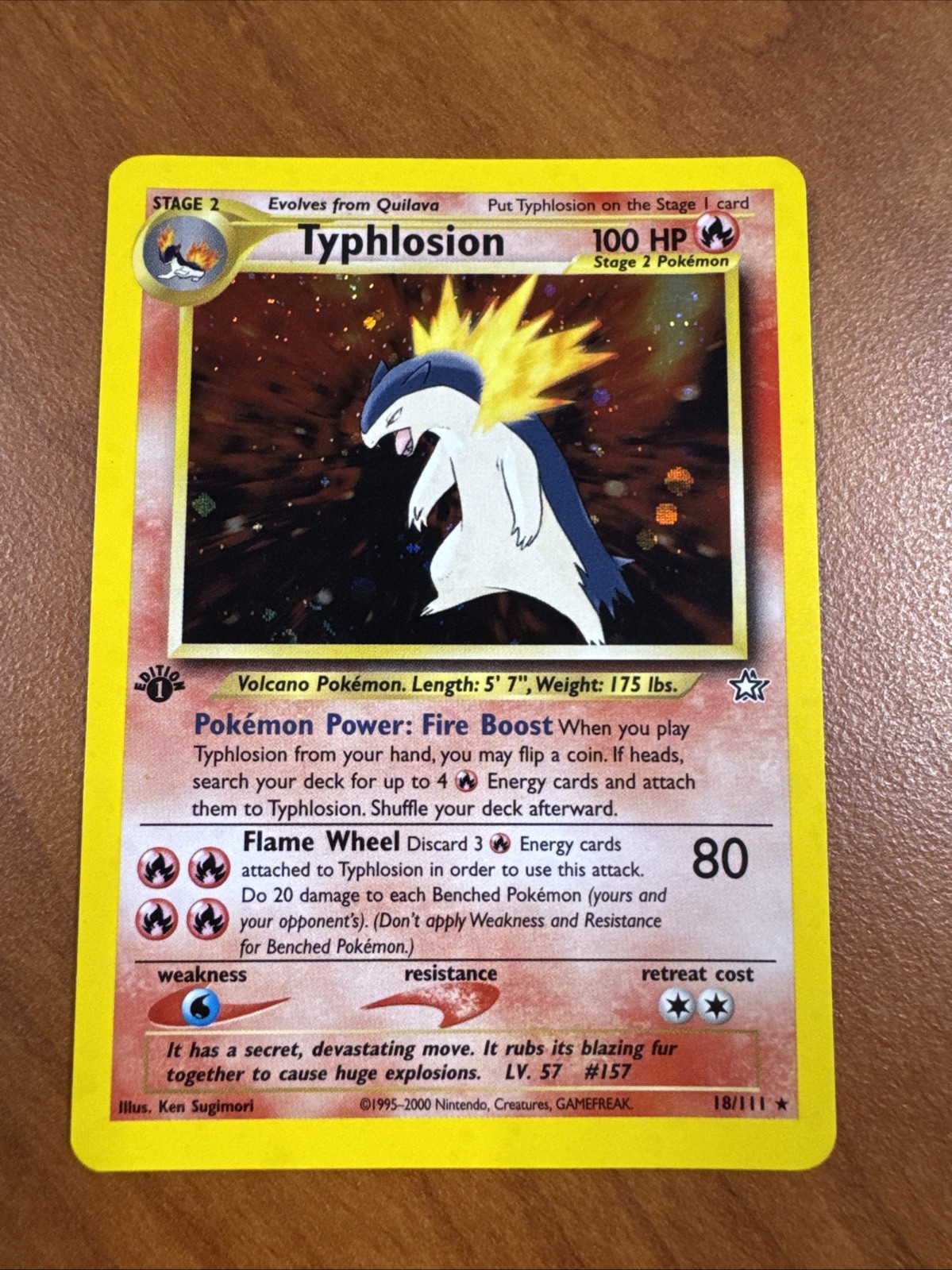 Typhlosion 1st Edition 18/111 Neo Genesis (2000) HOLO (MINT CONDITION!!) SWIRL!!