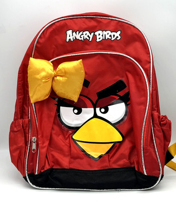 RARE 2012 Rovio Angry Birds Backpack Full Size 16'' SCHOOL Red Ruby Girl Bird