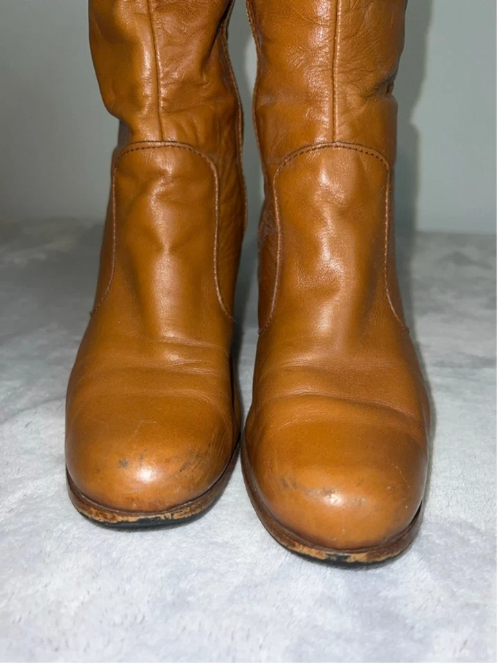 Botas Trotters Vintage Cuero Marrón Tacón Hasta la Rodilla Talla 7 Foto 2 de 4