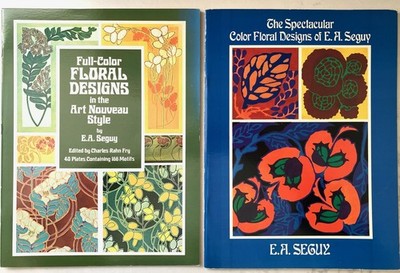 E. A. SEGUY: Art Nouveau Floral Designs 1977 *AND* Color Floral Designs 1983.VGF
