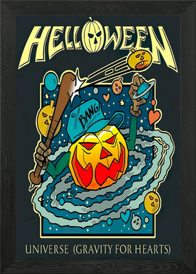 #ad Helloween Universe Gravity for Hear Framed Wall Art Poster Canvas Print Picture GBP 14.99